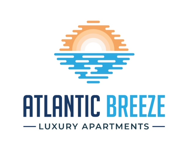 The image is a logo for a company named Atlantic Breeze Luxury Apartments.